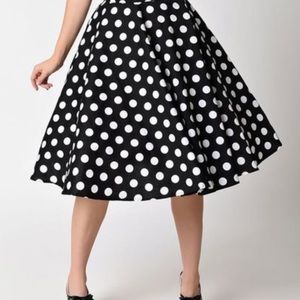 Hell Bunny Polka Dot Swing Skirt